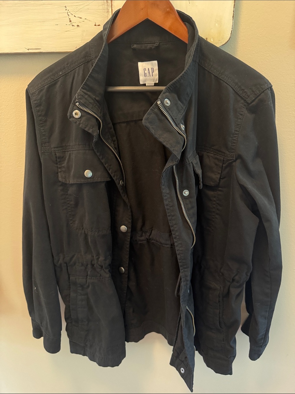 GAP Woman’s Black Field Jacket with Drawstring Waist